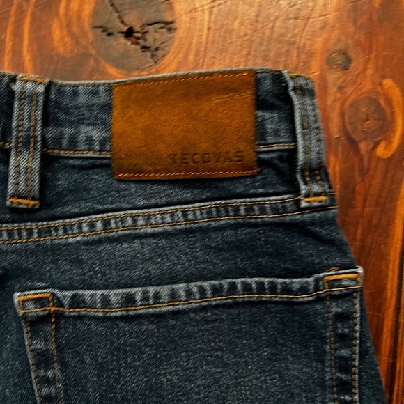 TECOVAS Ranch Wear Straight Leg Medium Wash Denim Jeans 30x32 Frayed Hem - Picture 7 of 7